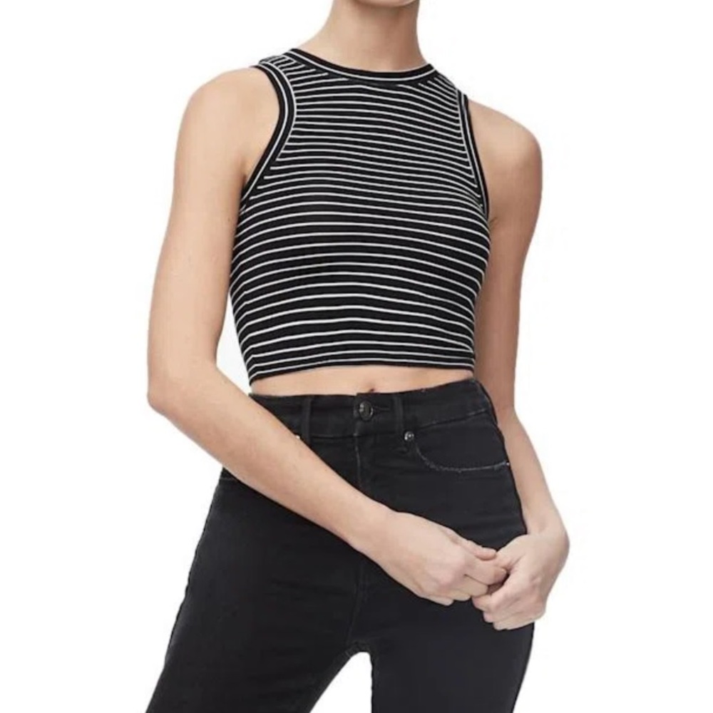 ❄️Good American Stripped Cropped Tank❄️